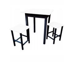 Ali Set - kuchyňský stůl 60 x 60 cm + 2x židle MINI  -  bílá / černá