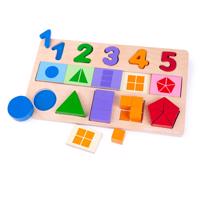 Bigjigs Toys Didaktická deska - Čísla, barvy, tvary