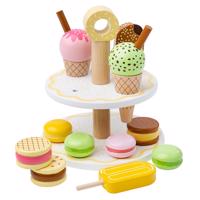 Bigjigs Toys Dřevěné hrací jídlo - Stojan se sladkými dobrotami