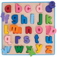 Bigjigs Toys Dřevěné puzzle Abeceda malá písmena