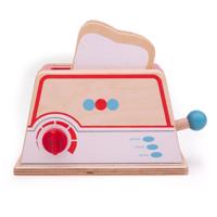 Bigjigs Toys Dřevěný hrací toaster s puntíky