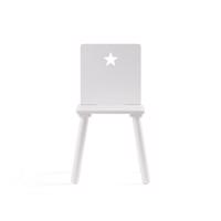 Dětská designová dřevěná židle bílá s hvězdou