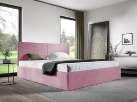Eka Čalouněná postel ANNA 160x200 cm Barva látky Trinity: (2319) Světlá růžová, Úložný prostor: Bez úložného prostoru
