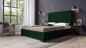 Eka Čalouněná postel Berry 90x200 cm Barva látky Riviera: Zelená (38), Úložný prostor: Bez úložného prostoru
