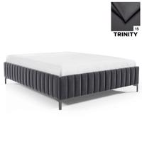 Eka Čalouněná postel CARLO 160x200 cm Barva látky Trinity: (2315) Tmavá šedá, Úložný prostor: S dřevěným rámem úložného prostoru