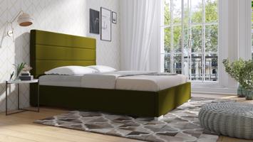 Eka Čalouněná postel Coral - Kronos 90x200 cm Barva látky: Olivová (17), Úložný prostor: Bez úložného prostoru