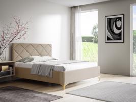 Eka Čalouněná postel DIAMOND+ 180x200 cm Barva látky Trinity: (2302) Krémová, Úložný prostor: S dřevěným rámem úložného prostoru