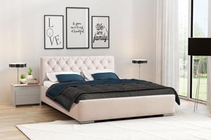 Eka Čalouněná postel Elegant 120x200 cm Barva látky Trinity: (2310) Růžová, Úložný prostor: S dřevěným rámem úložného prostoru