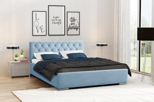 Eka Čalouněná postel Elegant 120x200 cm Barva látky Trinity: (2322) Světlá modrá, Úložný prostor: Bez úložného prostoru