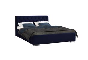 Eka Čalouněná postel Elegant - Fresh 140x200 cm Barva látky - Fresh: Modrá (11), Úložný prostor: S dřevěným rámem úložného prostoru
