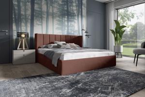 Eka Čalouněná postel EVEREST - Kronos 140x200 cm Barva látky: Hnědá (28), Úložný prostor: S kovovým rámem úložného prostoru