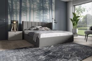 Eka Čalouněná postel EVEREST - Kronos 140x200 cm Barva látky: Světle šedá (15), Úložný prostor: S kovovým rámem úložného prostoru