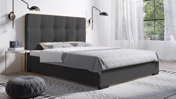 Eka Čalouněná postel Kanary 120x200 cm Barva látky Trinity: (2315) Tmavá šedá, Úložný prostor: S dřevěným rámem úložného prostoru
