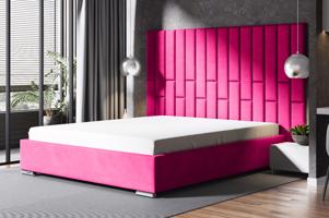 Eka Čalouněná postel Lana 140 x 200 cm Barva látky Trinity: (2310) Růžová, Úložný prostor: S dřevěným rámem úložného prostoru