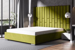 Eka Čalouněná postel Lana 140 x 200 cm Barva látky Trinity: (2312) Zelená, Úložný prostor: S dřevěným rámem úložného prostoru
