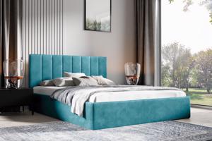 Eka Čalouněná postel LENY 120x200 cm Barva látky Trinity: (2313) Modrá, Úložný prostor: Bez úložného prostoru