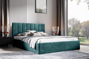 Eka Čalouněná postel LENY 120x200 cm Barva látky Trinity: (2328) Tmavá zelená, Úložný prostor: Bez úložného prostoru