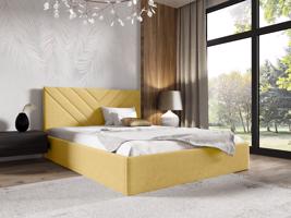 Eka Čalouněná postel LIZA 140x200 cm Barva látky Trinity: (2318) Žlutá, Úložný prostor: Bez úložného prostoru