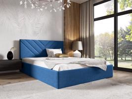 Eka Čalouněná postel LIZA 140x200 cm Barva látky Trinity: (2331) Tmavá modrá, Úložný prostor: Bez úložného prostoru