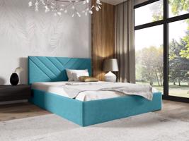 Eka Čalouněná postel LIZA 160x200 cm Barva látky Trinity: (2313) Modrá, Úložný prostor: Bez úložného prostoru