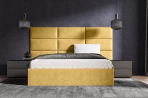 Eka Čalouněná postel Lucy 2 - 160x200 cm Barva látky Trinity: (2318) Žlutá, Úložný prostor: Bez úložného prostoru