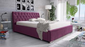 Eka Čalouněná postel Luxurious 180x200 cm Barva látky Trinity: (2311) Fialová, Úložný prostor: S kovovým rámem úložného prostoru