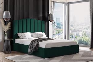 Eka Čalouněná postel MARGOT - Kronos 120x200 cm Barva látky: Smaragdová (19), Úložný prostor: S dřevěným rámem úložného prostoru