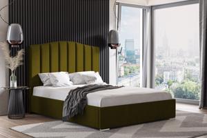 Eka Čalouněná postel MARGOT - Kronos 90x200 cm Barva látky: Olivová (17), Úložný prostor: S dřevěným rámem úložného prostoru