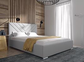 Eka Čalouněná postel MERKURY 120x200 cm Barva látky Trinity: (2302) Krémová, Úložný prostor: S dřevěným rámem úložného prostoru
