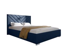 Eka Čalouněná postel MERKURY - Kronos 120x200 cm Barva látky: Tmavá modrá (09), Úložný prostor: S dřevěným rámem úložného prostoru