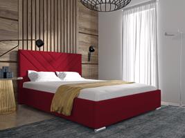 Eka Čalouněná postel MERKURY - Kronos 140x200 cm Barva látky: Červená (02), Úložný prostor: S dřevěným rámem úložného prostoru