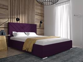 Eka Čalouněná postel MERKURY - Kronos 140x200 cm Barva látky: Fialová (03), Úložný prostor: S dřevěným rámem úložného prostoru