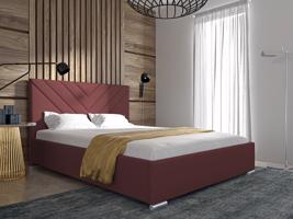 Eka Čalouněná postel MERKURY - Kronos 140x200 cm Barva látky: Starorůžová (29), Úložný prostor: S kovovým rámem úložného prostoru