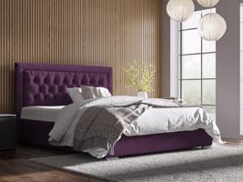 Eka Čalouněná postel Mona - Kronos 120x200 cm Barva látky: Fialová (03), Úložný prostor: Bez úložného prostoru