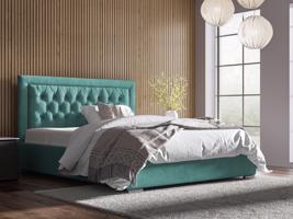 Eka Čalouněná postel Mona - Kronos 140x200 cm Barva látky: Mintová (26), Úložný prostor: Bez úložného prostoru