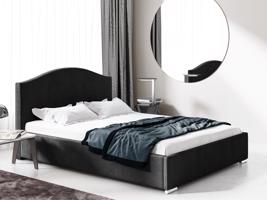 Eka Čalouněná postel MONTANA 120x200 cm Barva látky Trinity: (2316) Černá, Úložný prostor: S dřevěným rámem úložného prostoru
