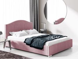 Eka Čalouněná postel MONTANA 160x200 cm Barva látky Trinity: (2319) Světlá růžová, Úložný prostor: S kovovým rámem úložného prostoru