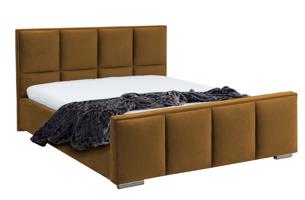 Eka Čalouněná postel Passion - Fresh 140x200 cm Barva látky - Fresh: Hořčicová (37), Úložný prostor: S dřevěným rámem úložného prostoru