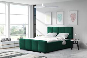 Eka Čalouněná postel Passion - Kronos 120x200 cm Barva látky: Smaragdová (19), Úložný prostor: S dřevěným rámem úložného prostoru