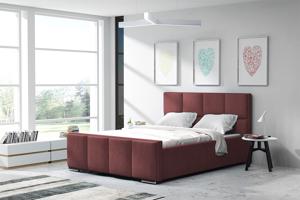 Eka Čalouněná postel Passion - Kronos 120x200 cm Barva látky: Starorůžová (29), Úložný prostor: S dřevěným rámem úložného prostoru