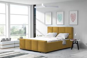 Eka Čalouněná postel Passion - Kronos 120x200 cm Barva látky: Žlutá (11), Úložný prostor: Bez úložného prostoru