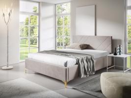 Eka Čalouněná postel SARAH+ 160x200 cm Barva látky Trinity: (2310) Růžová, Úložný prostor: S dřevěným rámem úložného prostoru