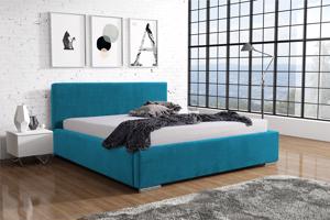 Eka Čalouněná postel Shadow - Kronos 120x200 cm Barva látky: Azurová (13), Úložný prostor: Bez úložného prostoru