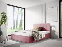 Eka Čalouněná postel SMART 120x200 cm Barva látky Trinity: (2319) Světlá růžová, Úložný prostor: Bez úložného prostoru
