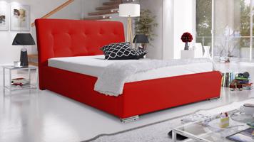 Eka Čalouněná postel Star 160x200 cm Barva látky Eko-kůže: Červená (10), Úložný prostor: S dřevěným rámem úložného prostoru