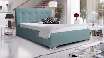 Eka Čalouněná postel Star - Eko-kůže 120x200 cm Barva látky Eko-kůže: Světle modrá (08), Úložný prostor: S dřevěným rámem úložného prostoru