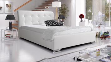 Eka Čalouněná postel Star - Eko-kůže 160x200 cm Barva látky Eko-kůže: Bílá (17), Úložný prostor: Bez úložného prostoru