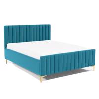 Eka Čalouněná postel SUTRA+ 120x200 cm Barva látky Trinity: (2313) Modrá, Úložný prostor: S kovovým rámem úložného prostoru