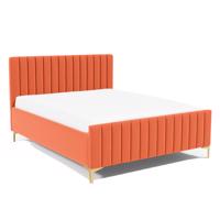 Eka Čalouněná postel SUTRA+ 120x200 cm Barva látky Trinity: (2317) Oranžová, Úložný prostor: S dřevěným rámem úložného prostoru