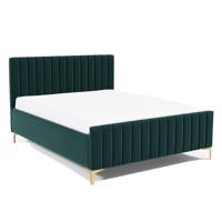 Eka Čalouněná postel SUTRA+ 120x200 cm Barva látky Trinity: (2328) Tmavá zelená, Úložný prostor: S dřevěným rámem úložného prostoru